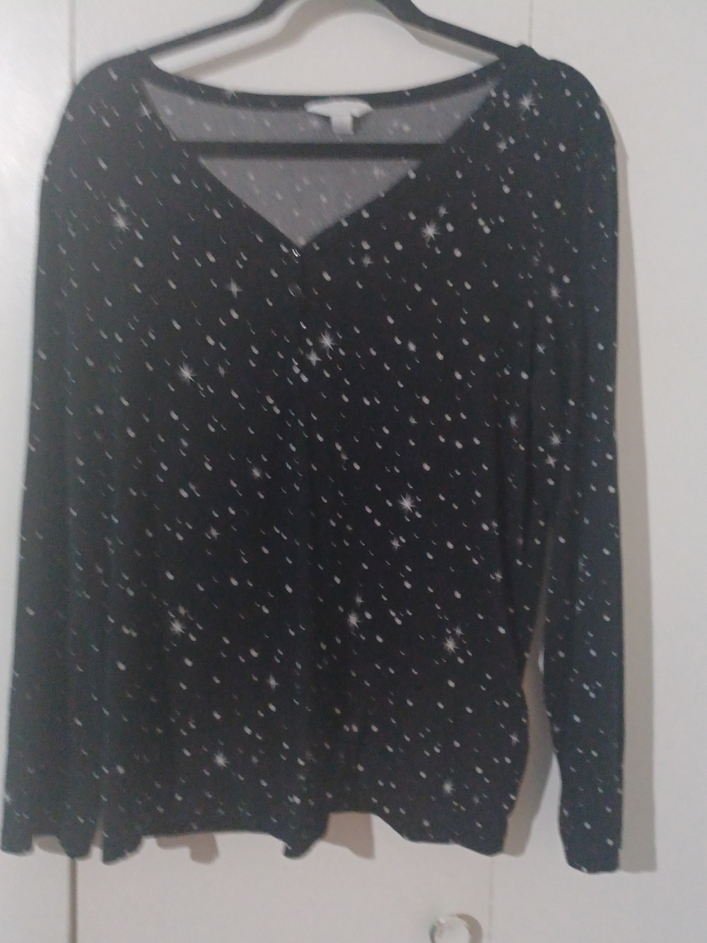 Charter Club Black and White Polka Dot Top
